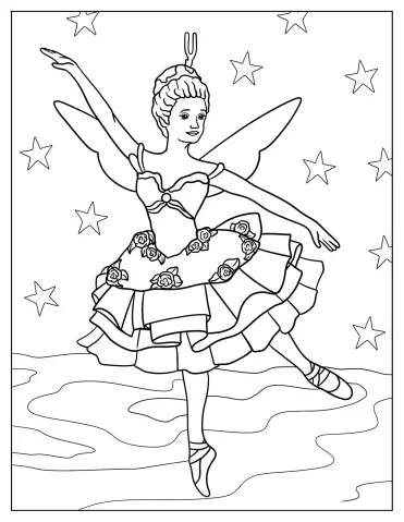 The Sugar Plum Fairy From Nutcracker To Color
