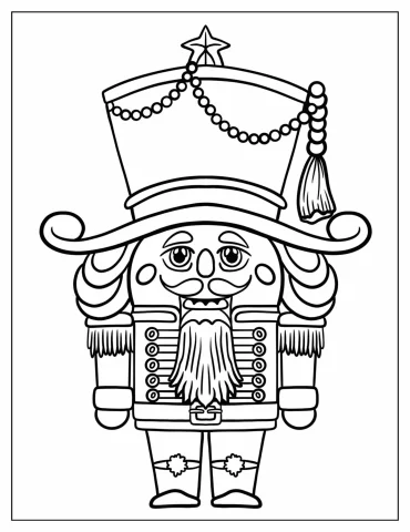 Chibi Nutcracker With A Large Hat And Long Beard Coloring Sheet For Preschoolers