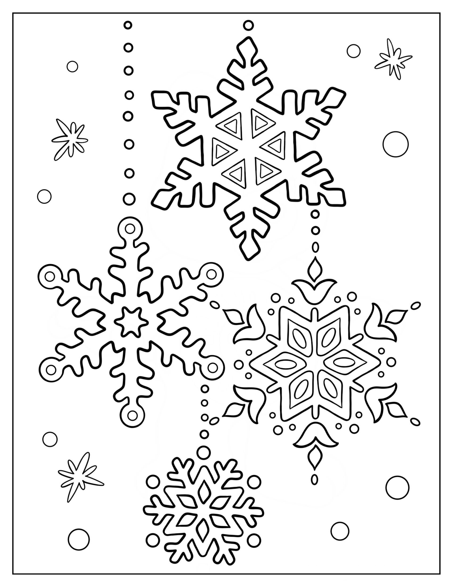 Snowflake Ornaments Coloring Page
