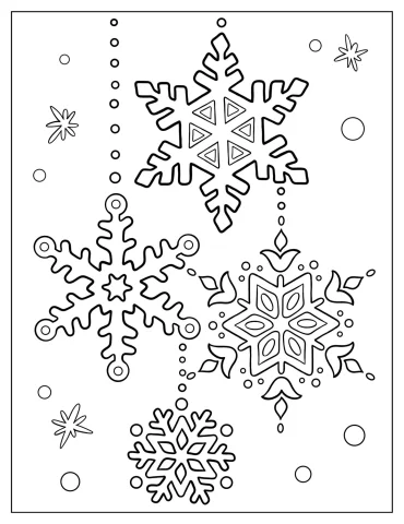 Snowflake Ornaments Coloring Page