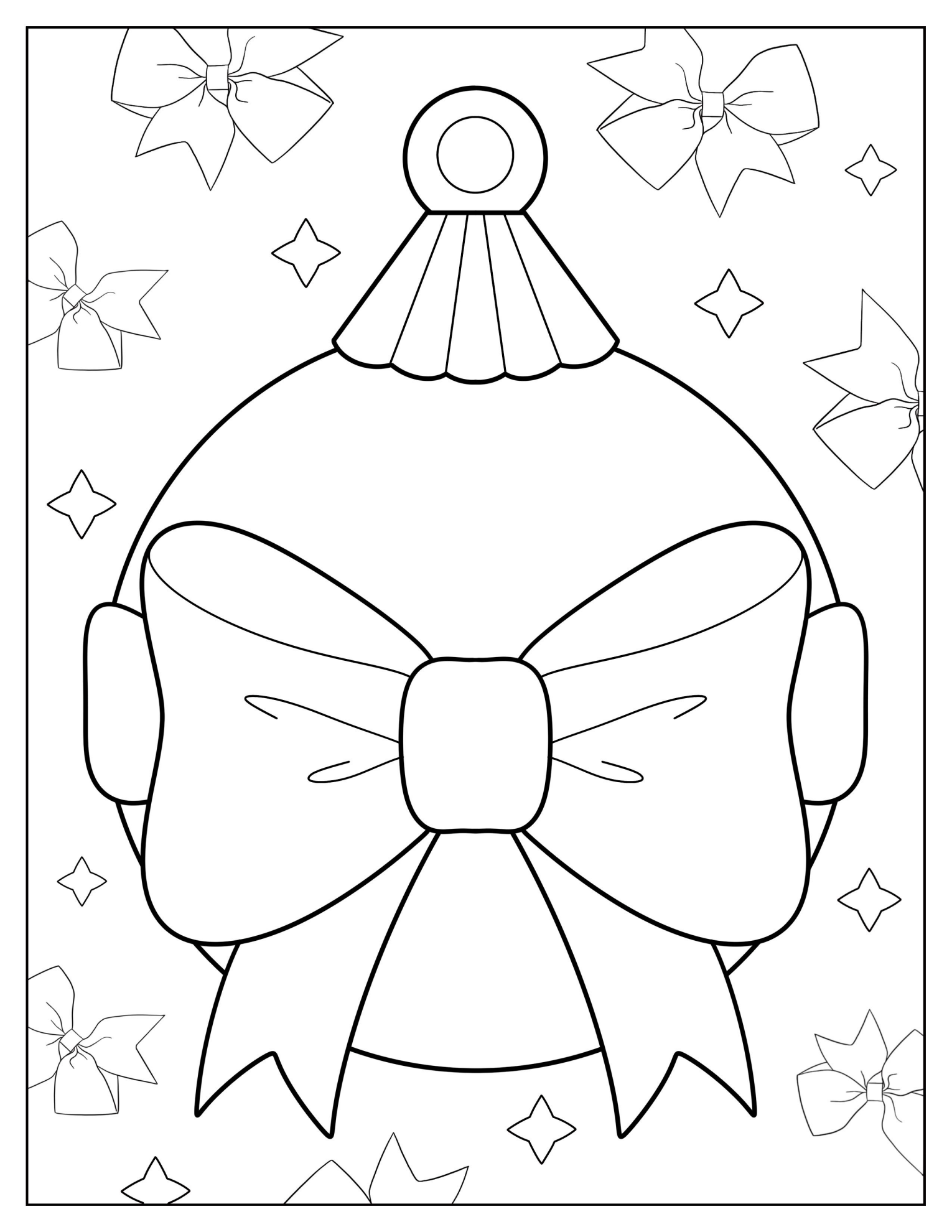 Christmas Bulb Wrapped In Bow