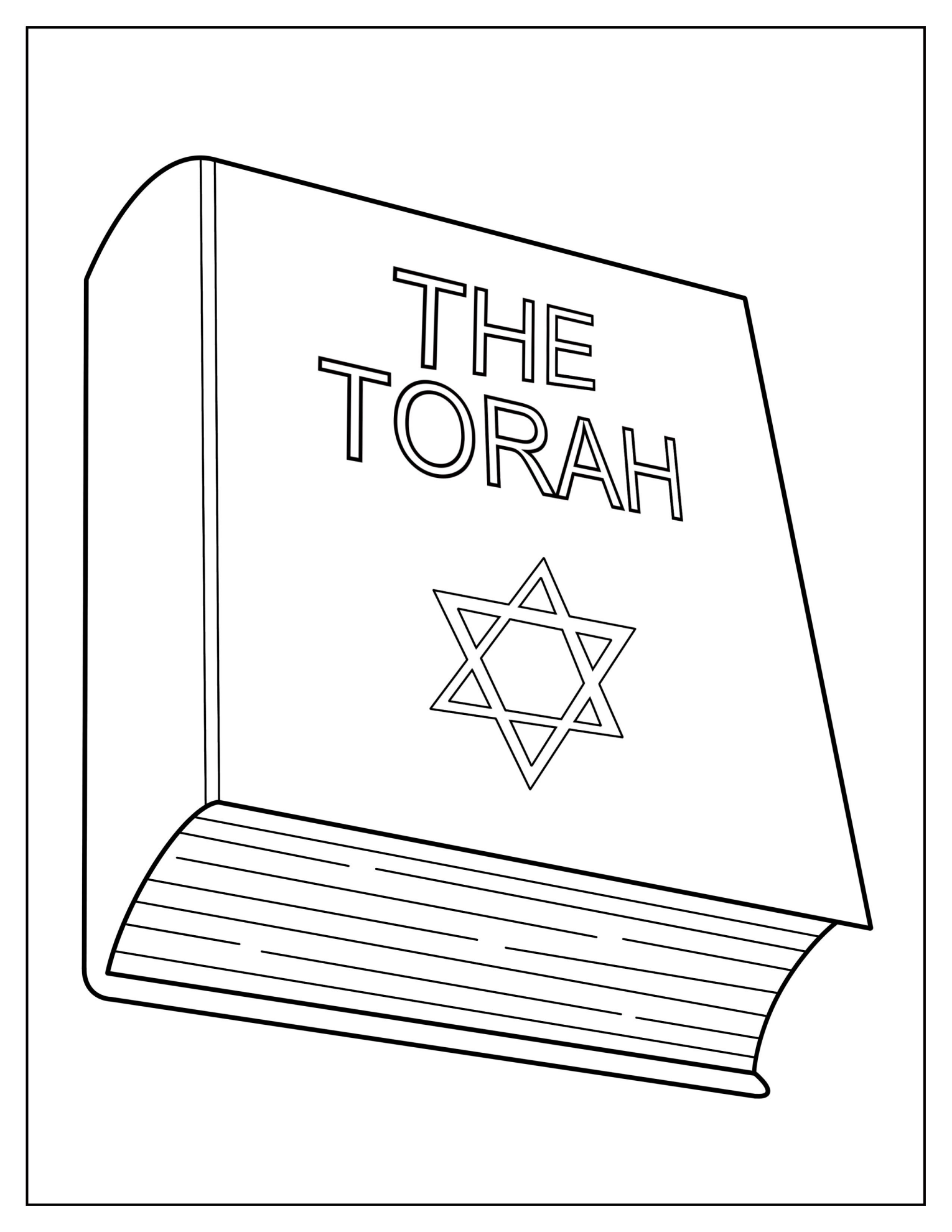 Easy The Torah Book Coloring Sheet For Kids