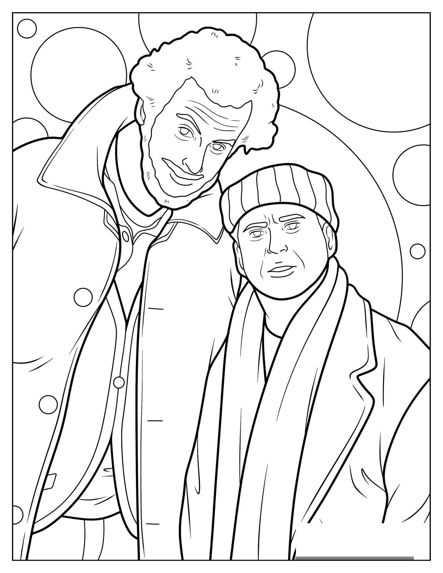 Realistic Marv And Harry Home Alone Coloring Sheet
