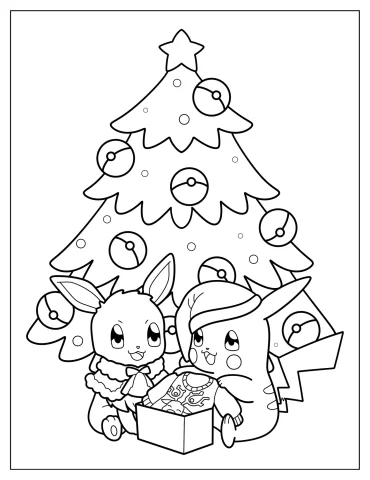 Pokemon Christmas Eevee And Pikachu Opening Presents