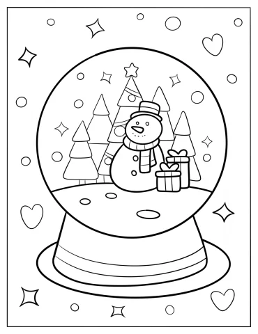 Snowman With Trees And Presents Snow Globe