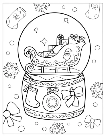 Grand Sleigh With Presents Snow Globe
