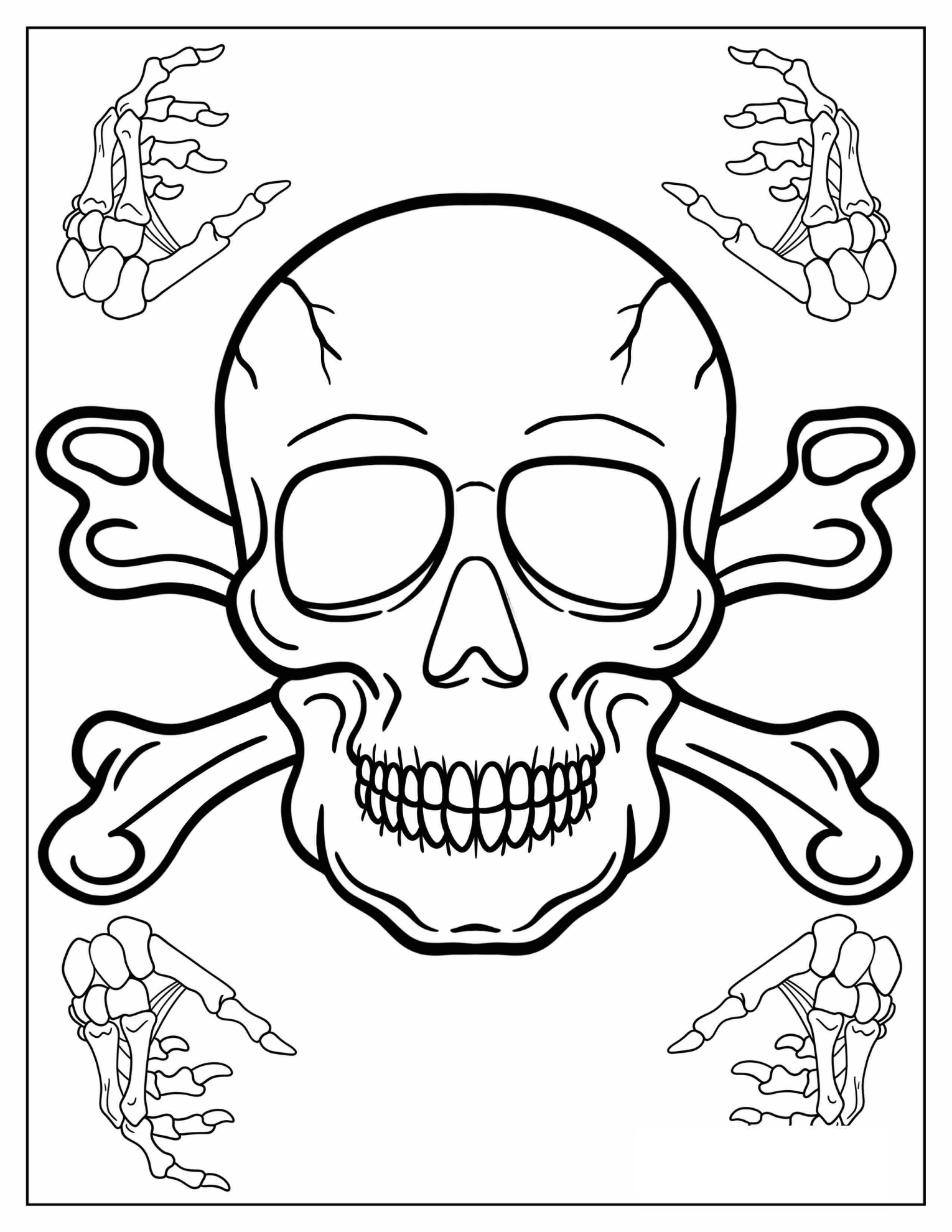 Danger Full Skull Coloring Sheet