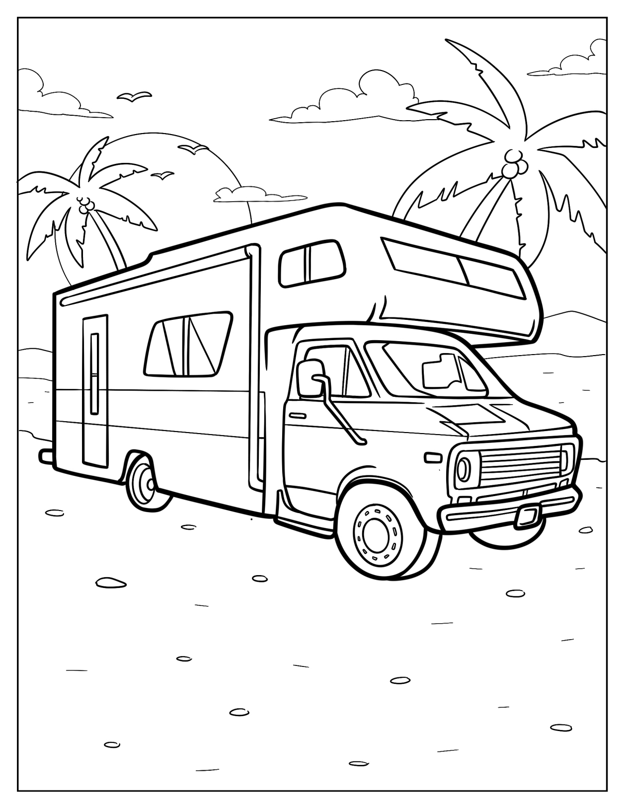 Classic Campervan Motorhome At The Beach