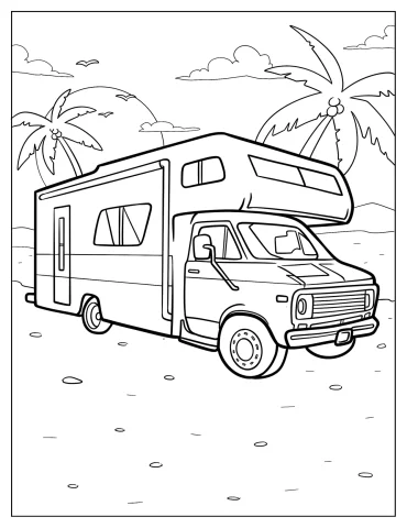 Classic Campervan Motorhome At The Beach