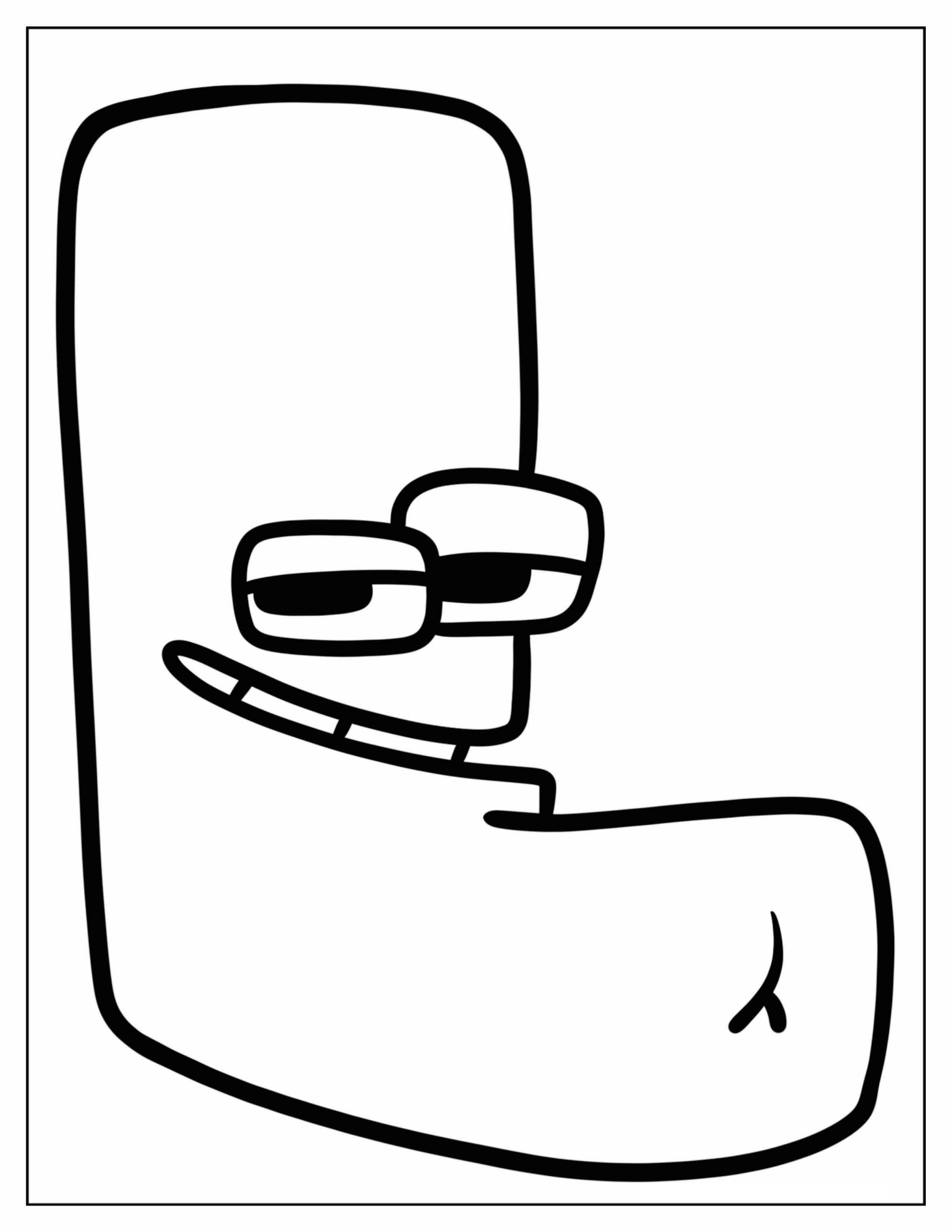Smiling Letter L With Smiling Face Coloring Page For Kids