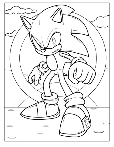 Sonic Coloring Page For Kids