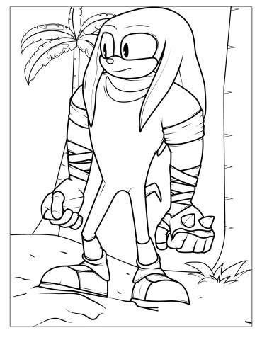 Knuckles The Echidna Coloring Page