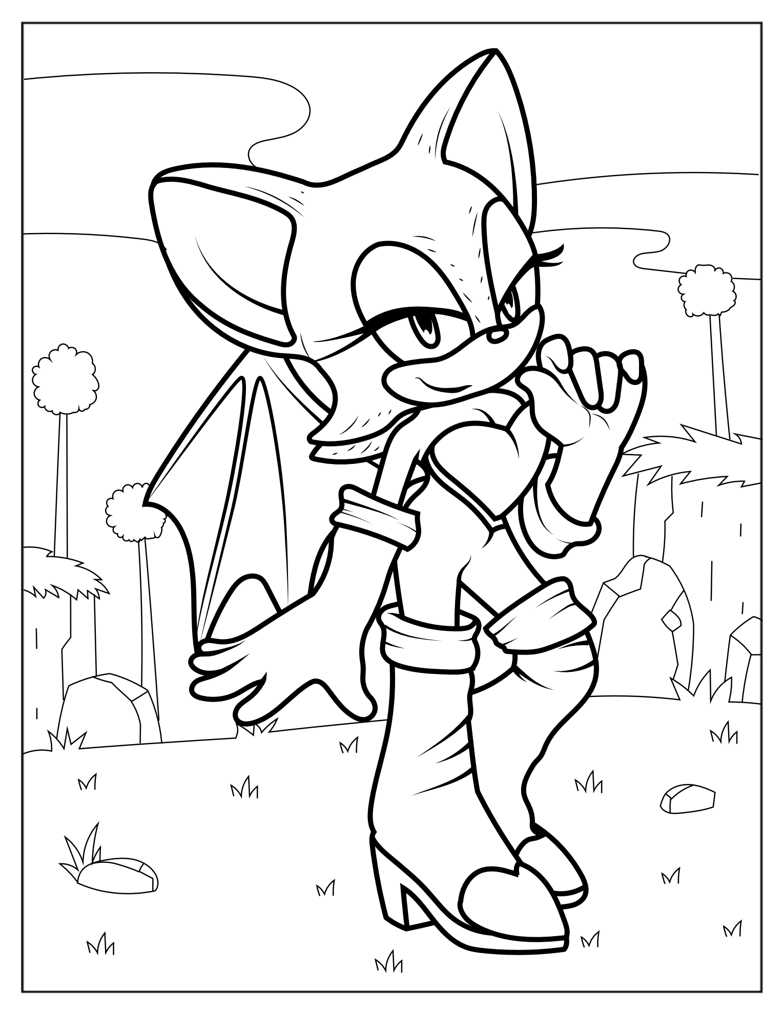 Rouge the Bat Coloring Sheet