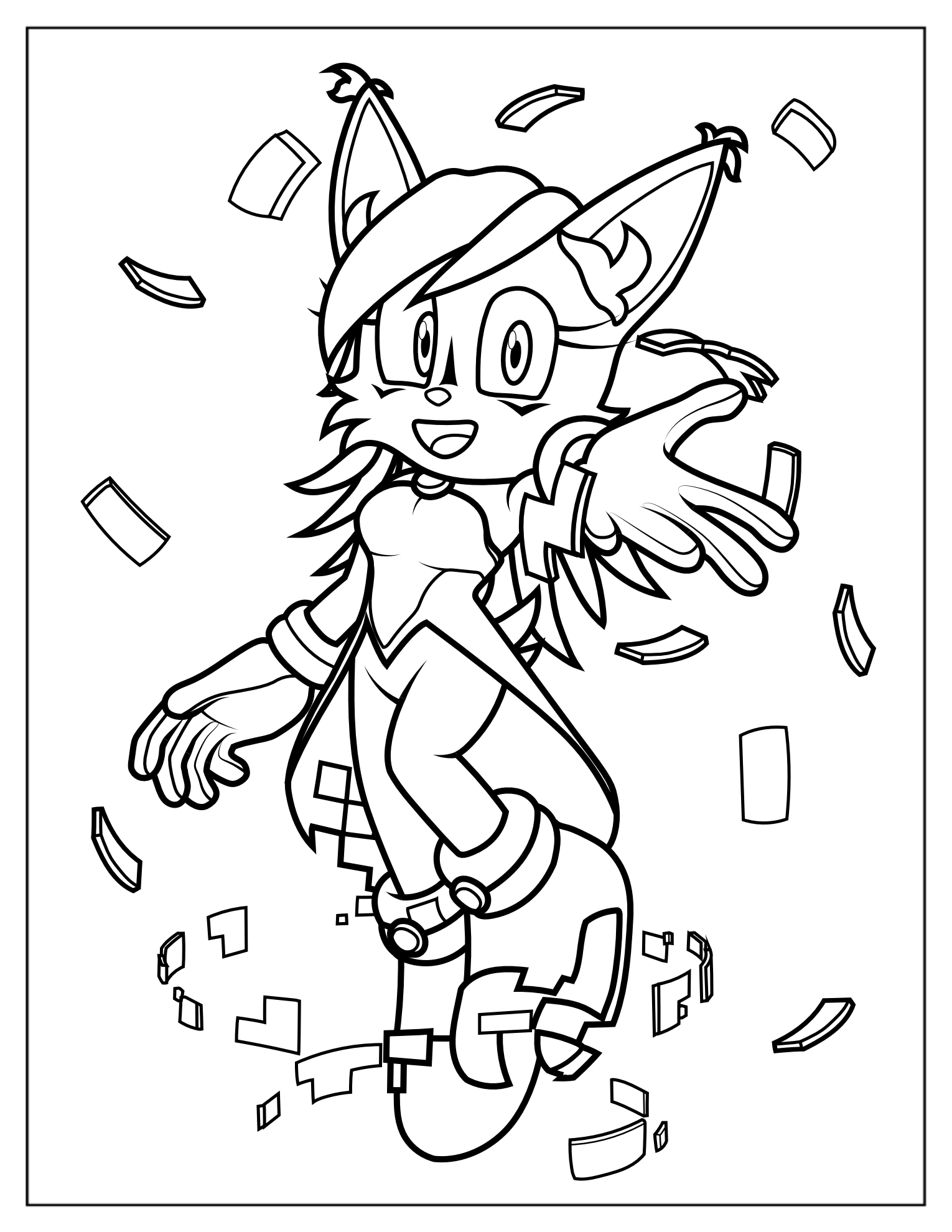 Cute Nicole the Holo-Lynx Coloring Sheet