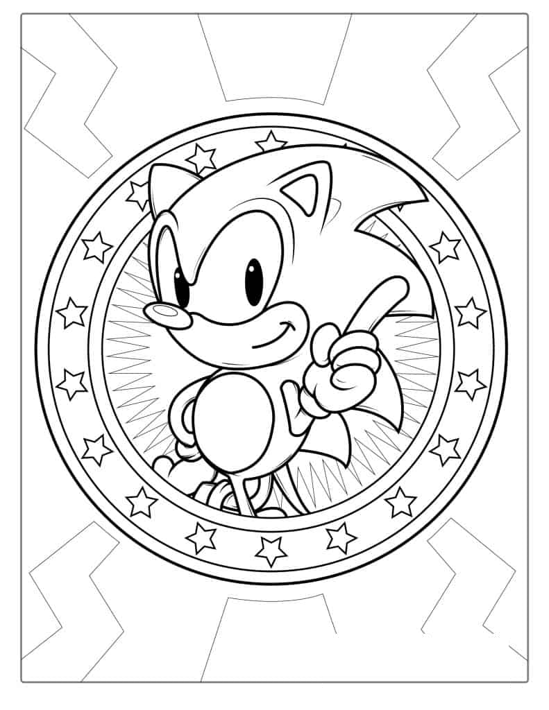 Sonic Pointing Finder With Stars To Color