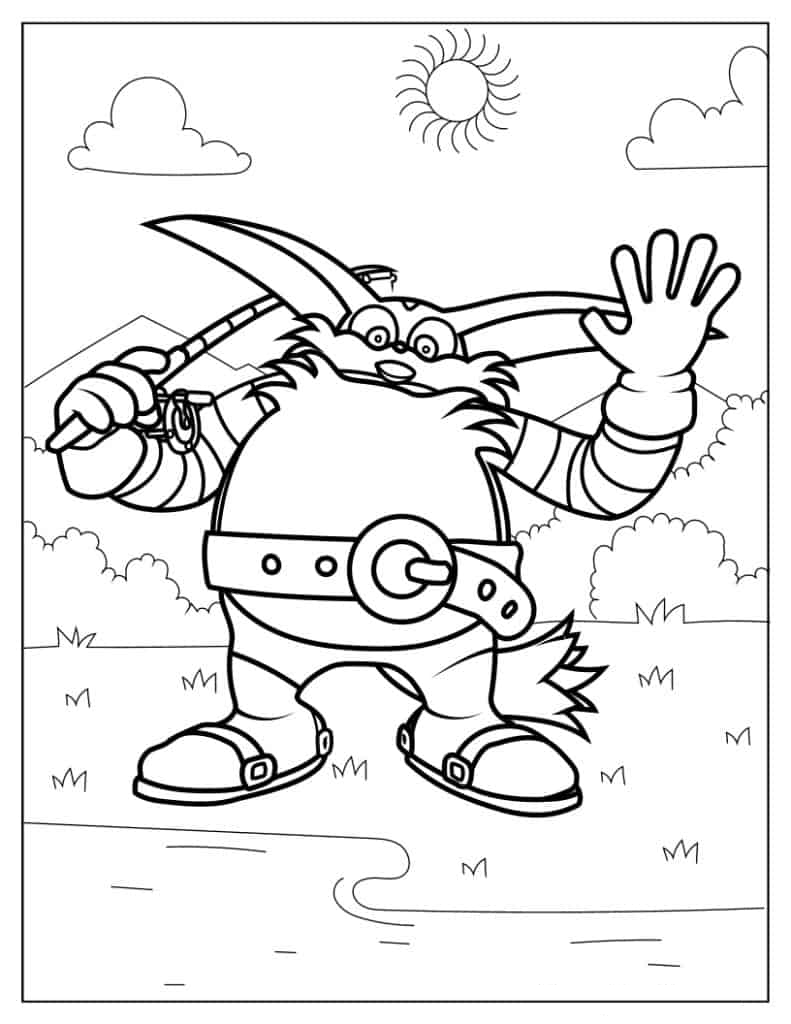 Big the Cat Waving Coloring In