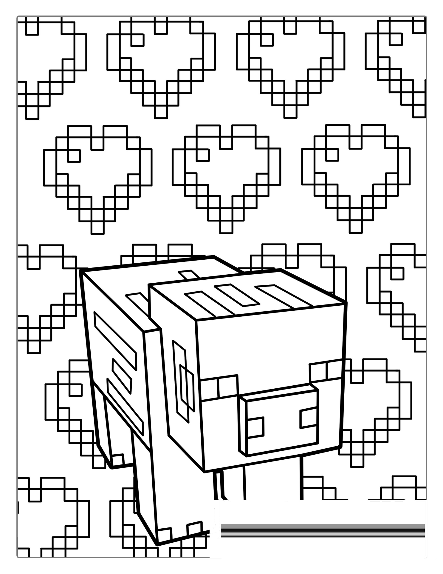 Minecraft Pig Coloring Sheet For Kids