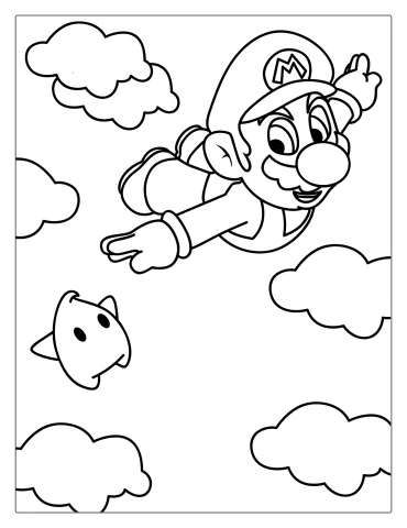 Flying Mario With Super Star
