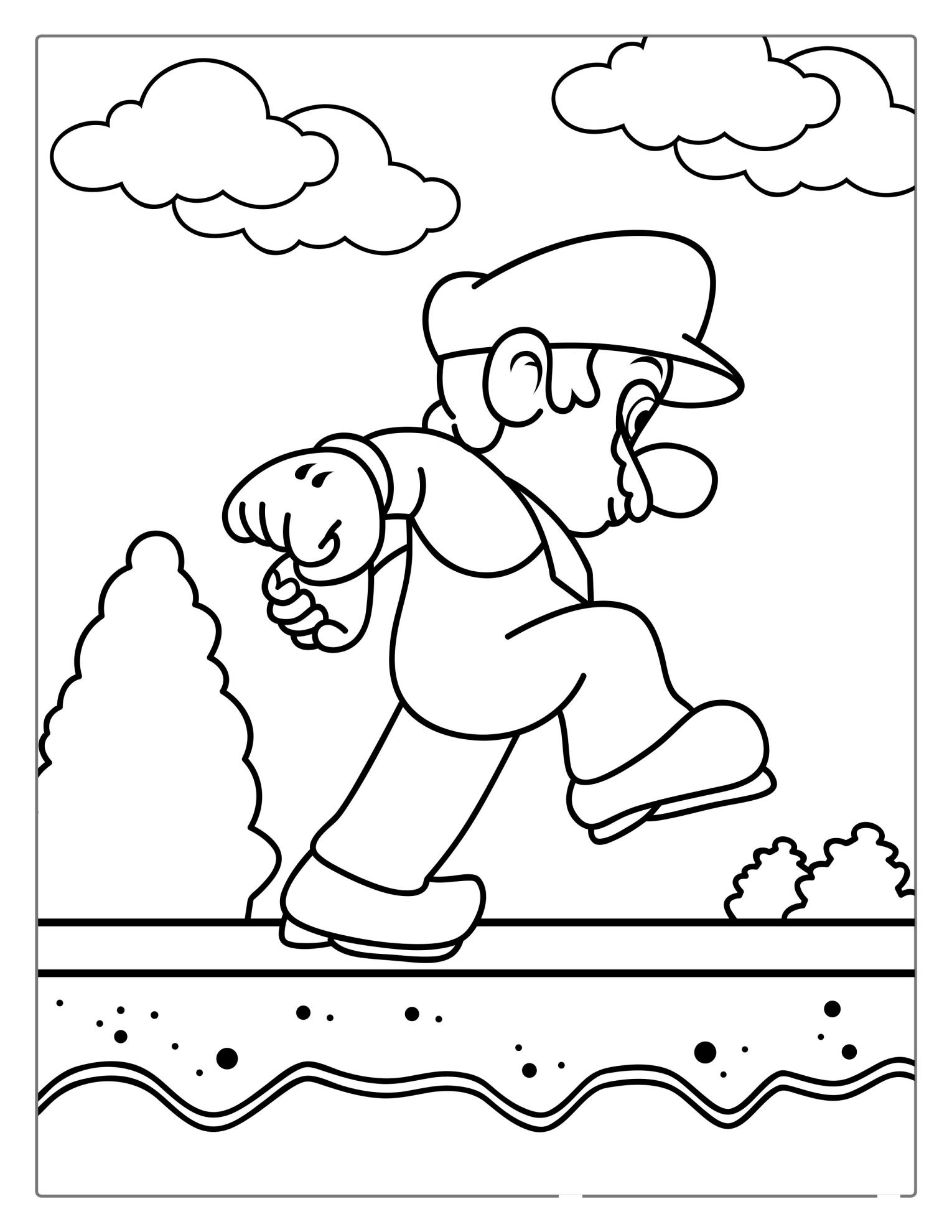 Coloring Page Of Giant Mario