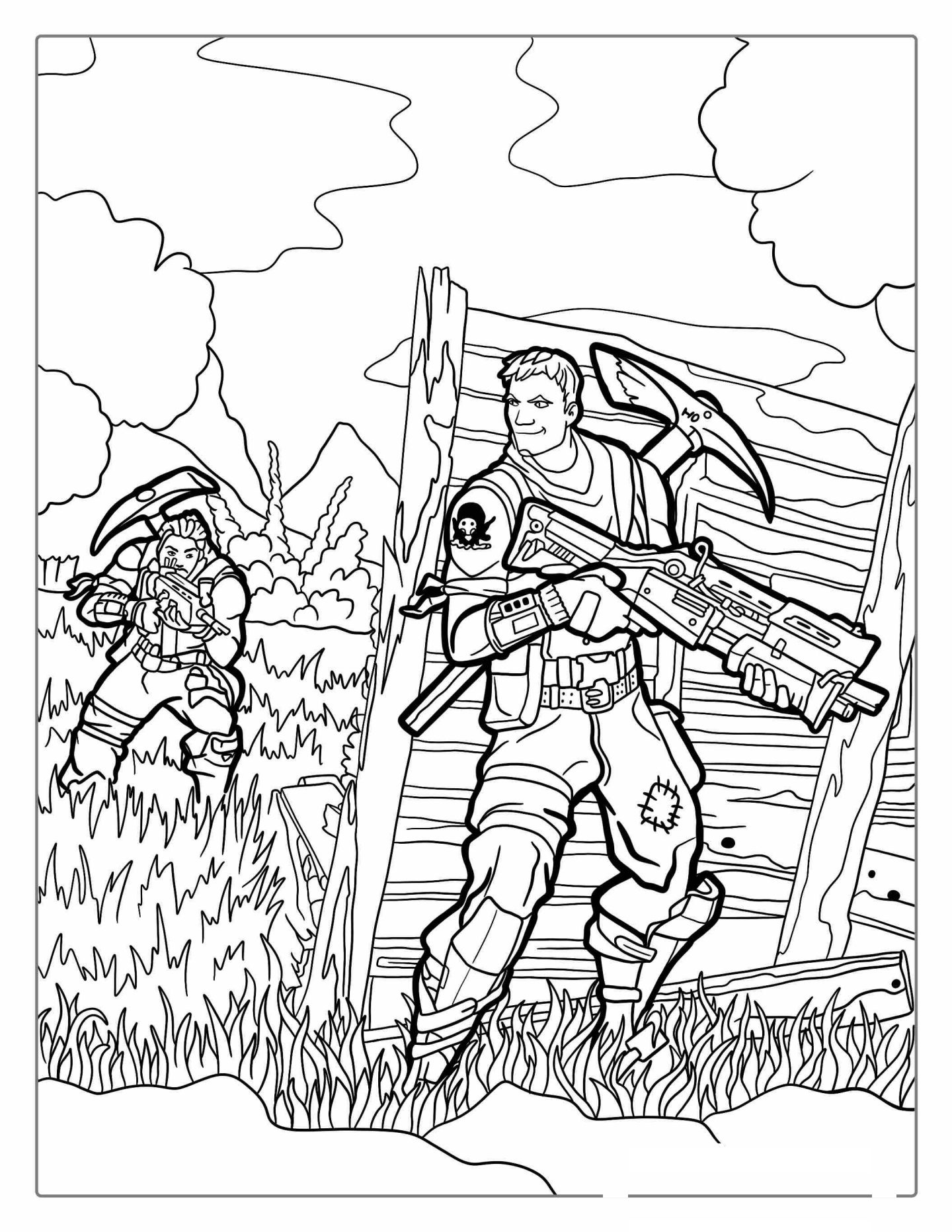 Fortnite Battle Royale Game Play Coloring Sheet