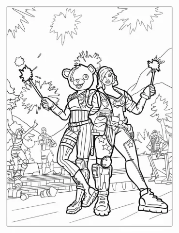 Fortnite Fireworks Team Coloring Sheet