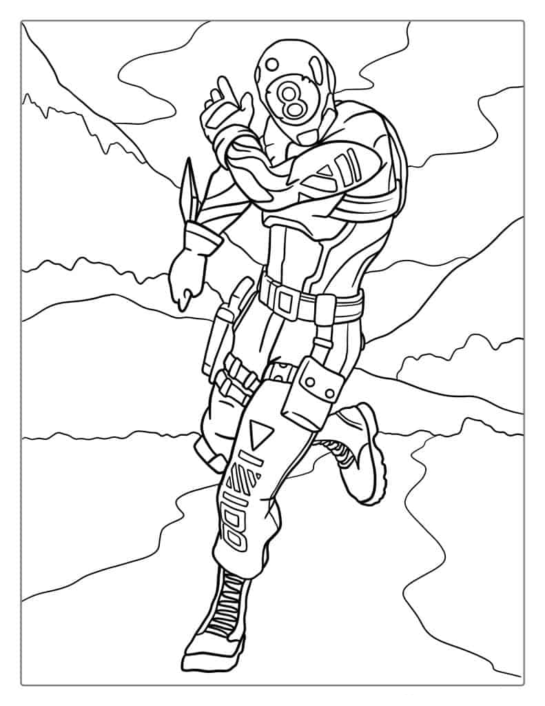 Fortnite 8-Ball Character Coloring Page