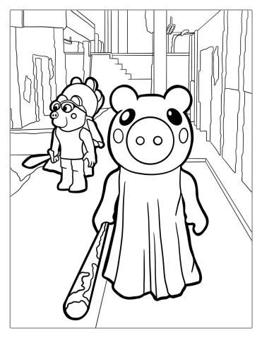 Piggy Roblox Coloring Page