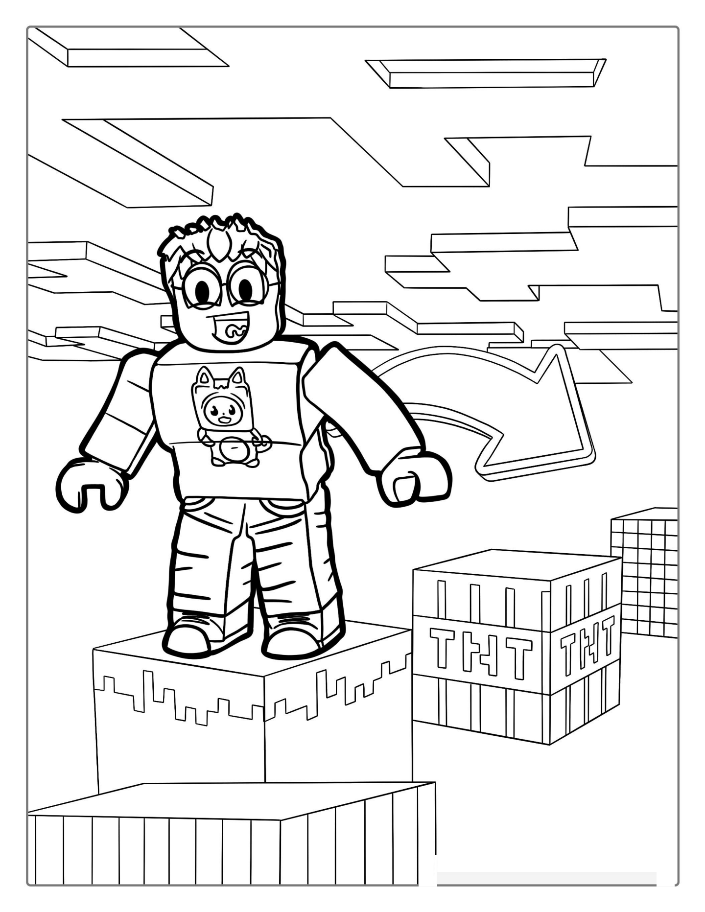 Roblox Minecraft Coloring Page For Kids