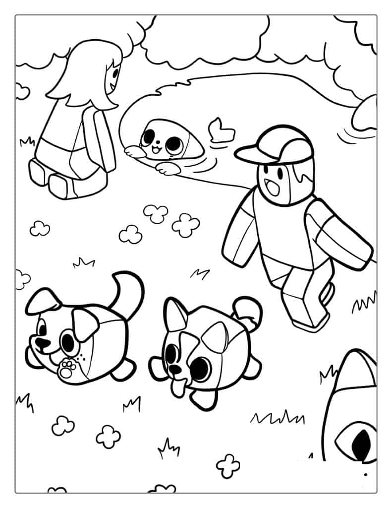 Roblox Pet Simulator Coloring Page Easy