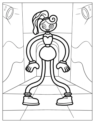 Simple Mommy Long Legs Coloring Page For Preschoolers