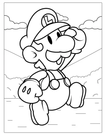 Easy Outline Of Baby Luigi To Color