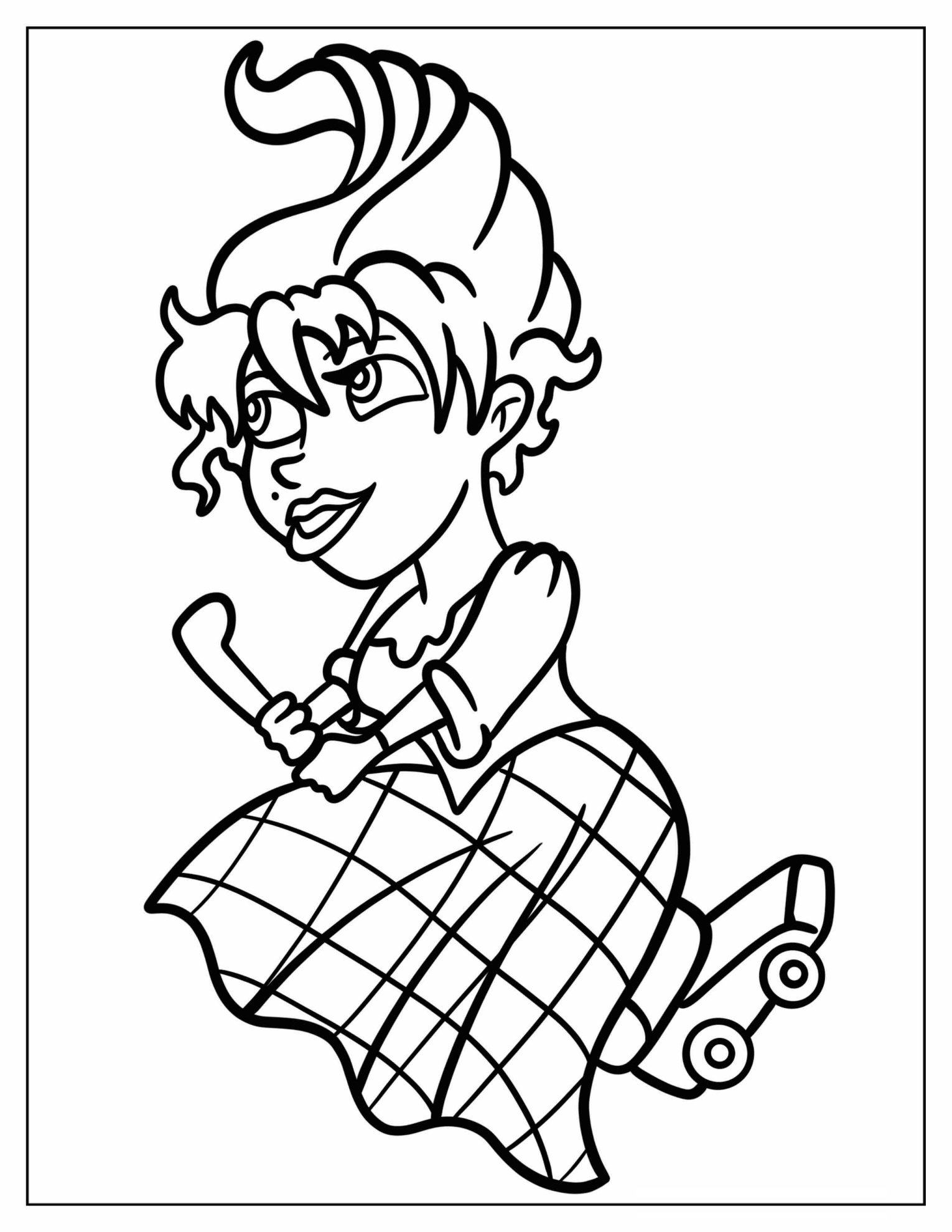 Simple Hocus Pocus Mary Sanderson Flying On Broom Coloring Page