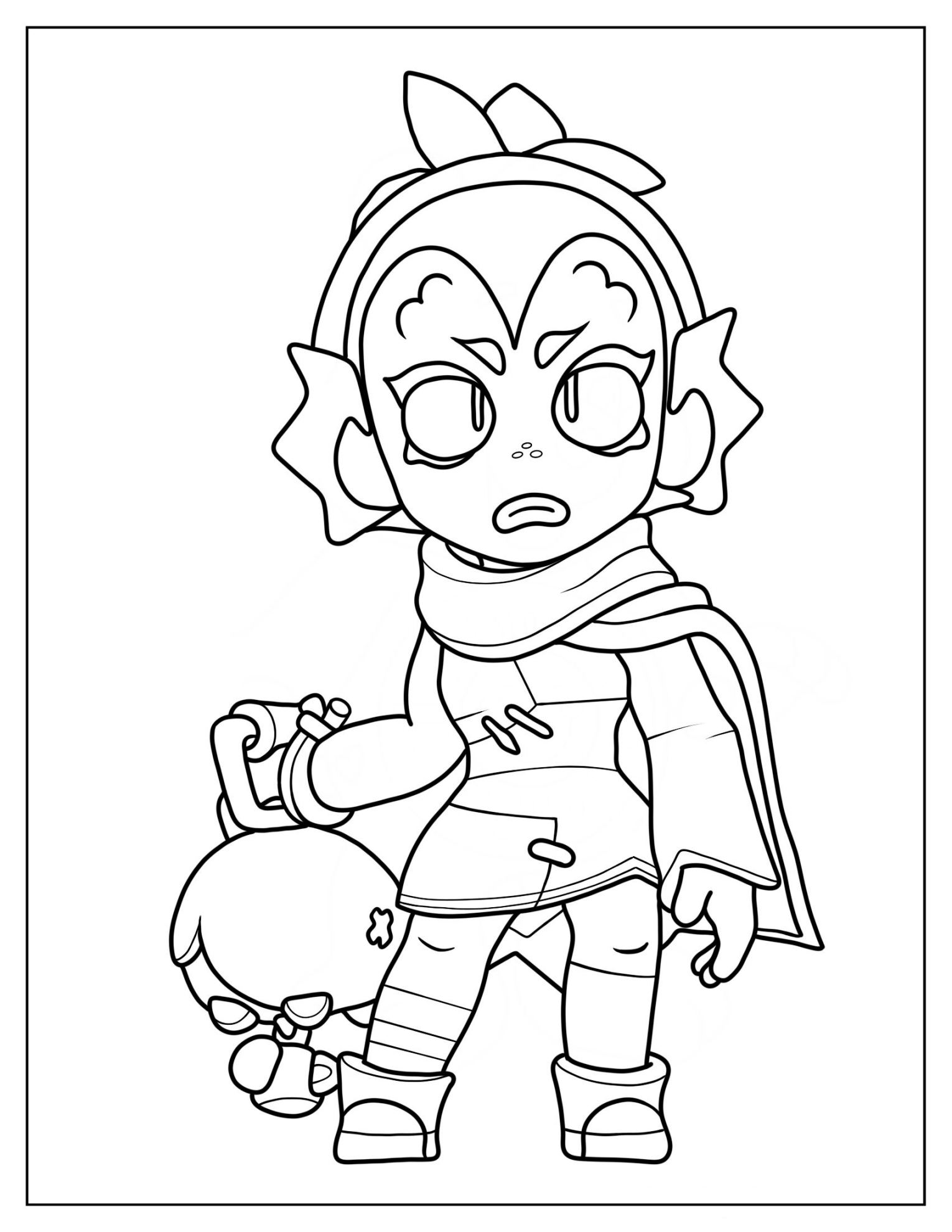 Willow Brawl Stars Outline Coloring Page For Kids