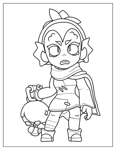 Willow Brawl Stars Outline Coloring Page For Kids