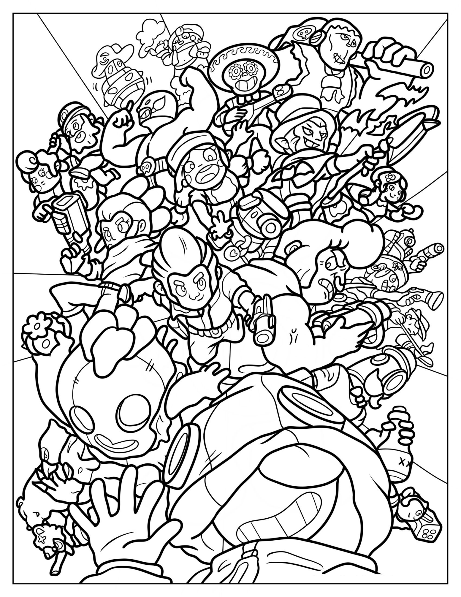 Detailed Brawl Star Brawlers Coloring Page
