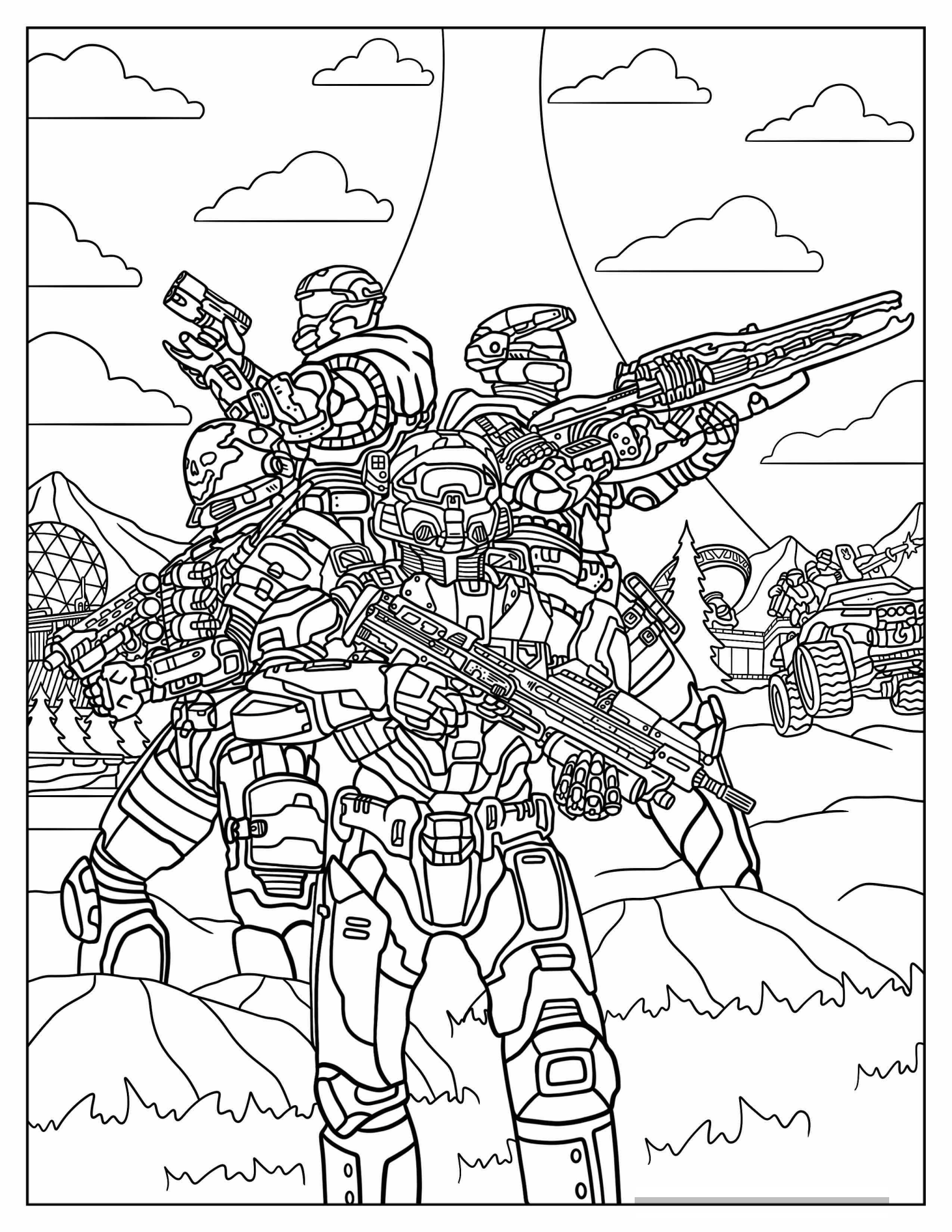 Halo Infinite Multiplayer Mode Coloring Page
