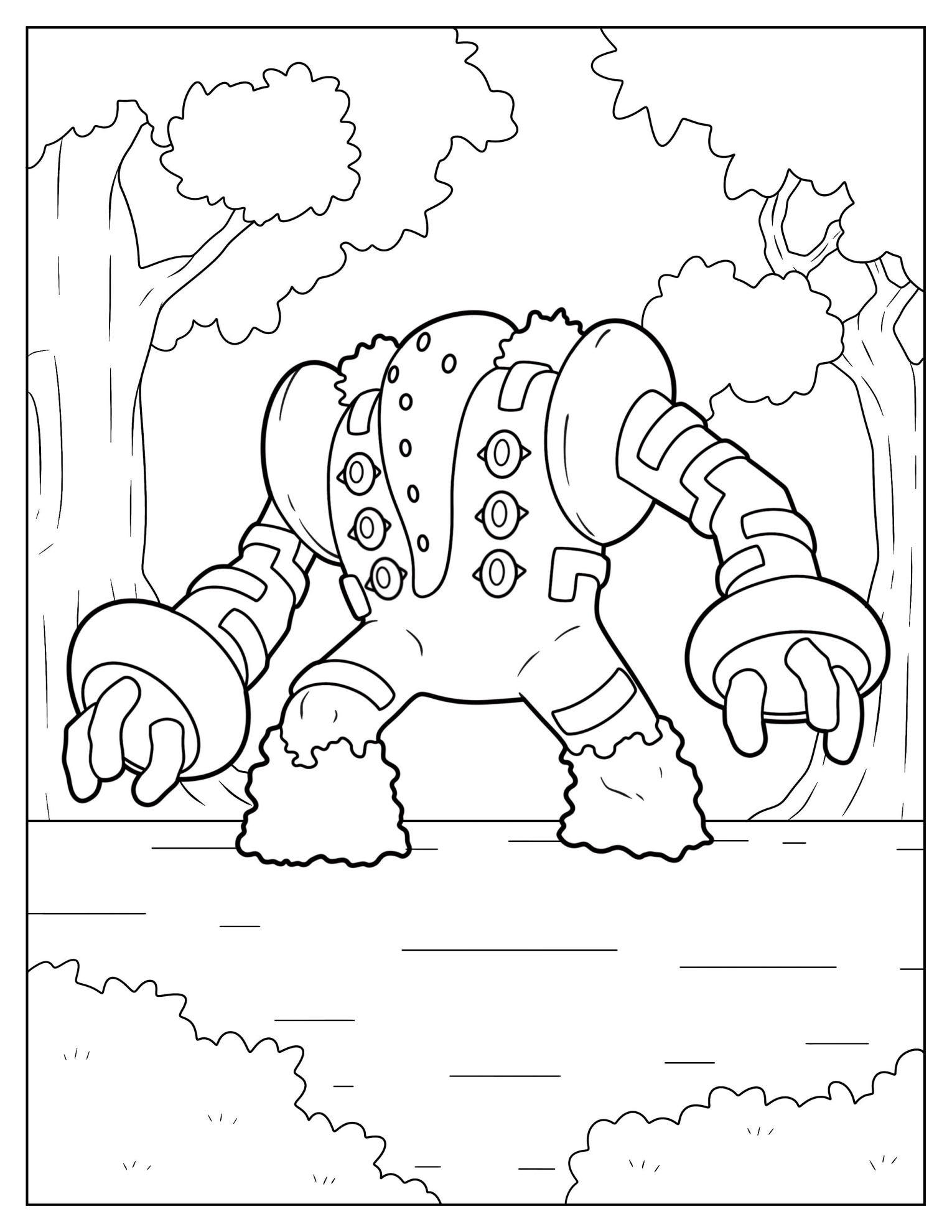 Regigigas In The Forest Coloring Sheet