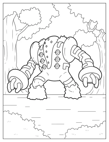 Regigigas In The Forest Coloring Sheet