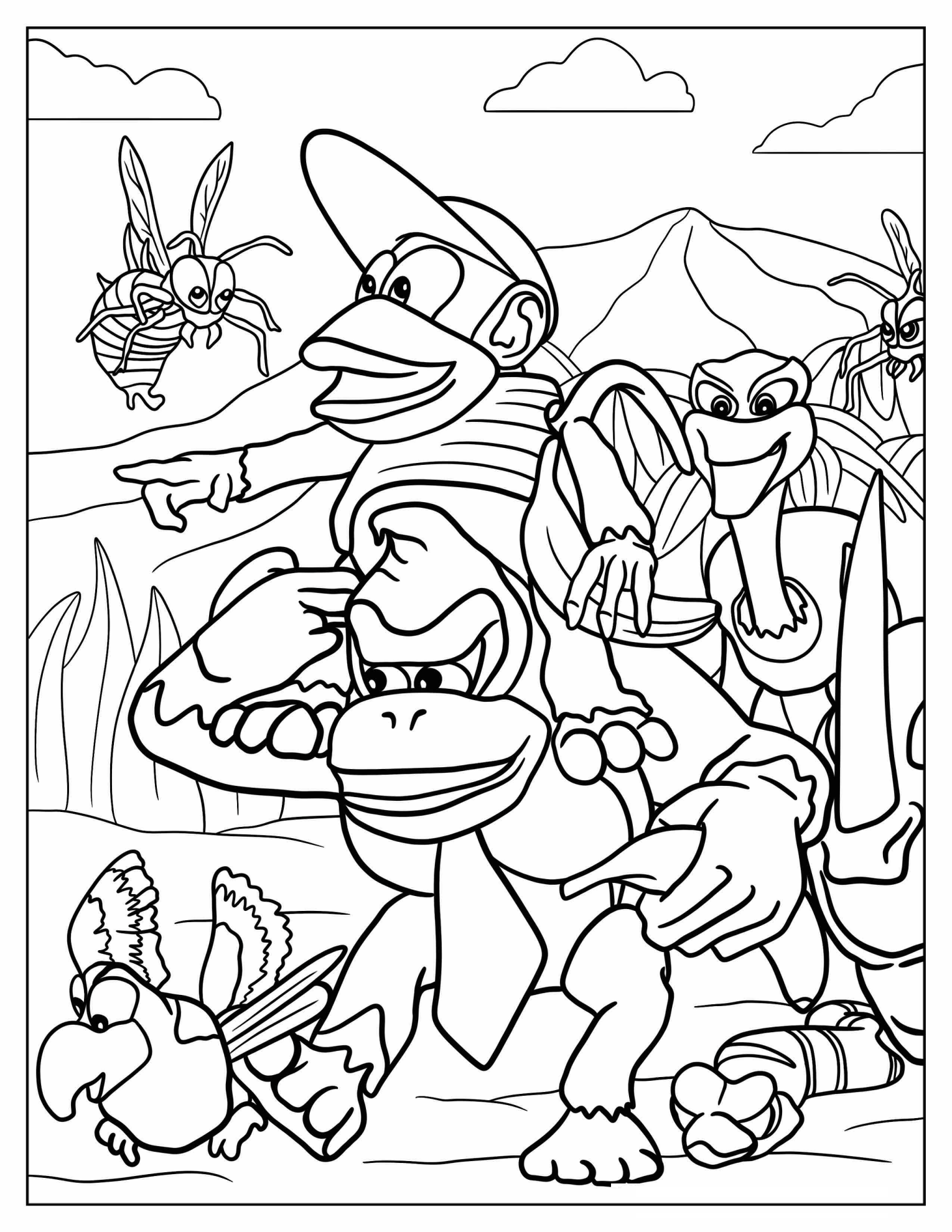 Donkey Kong In Kongo Jungle To Color