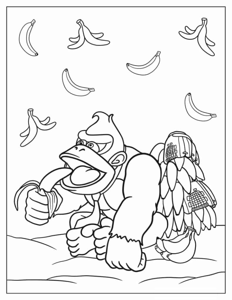 Donkey Kong Carrying a Bunch Of Bananas
