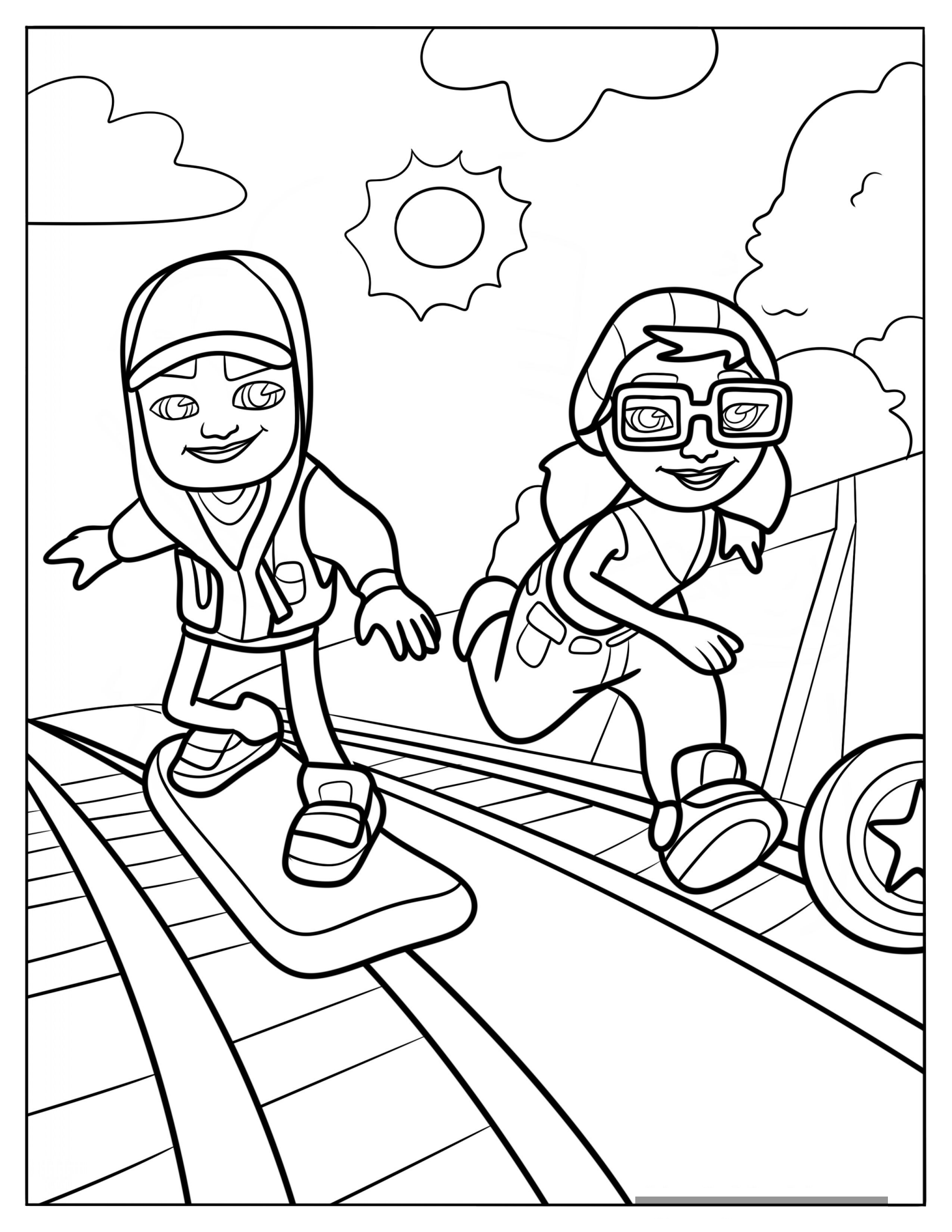 Subway Surfers Jake Racing Tricky Coloring Sheet