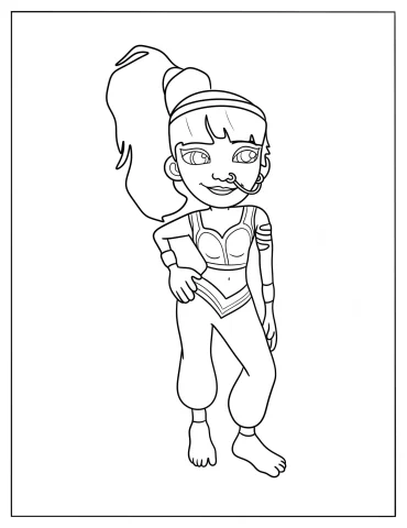 Cute Subway Surfers Amira Coloring Page