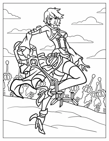 Kingdom Hearts Aqua Coloring Sheet