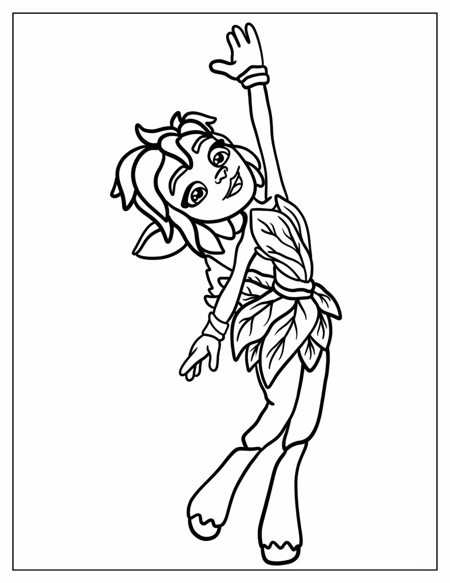 Pretty Elora Waving Coloring Page For Kids