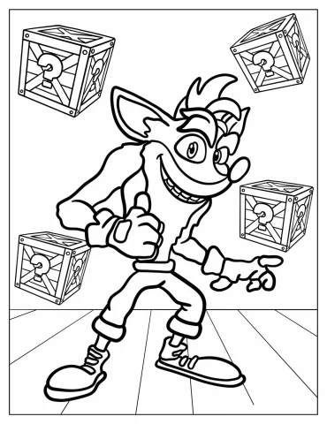Crash Bandicoot Surrounded By Question Mark Crates