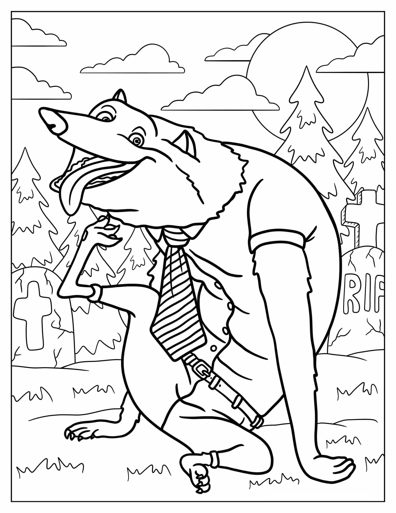 Wayne Werewolf Of Hotel Transylvania Coloring Page