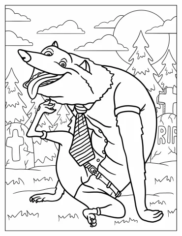 Wayne Werewolf Of Hotel Transylvania Coloring Page