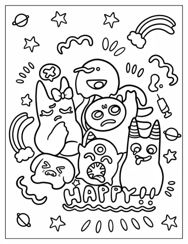 Kawaii Garten Of Banban Coloring Page For Preschoolers
