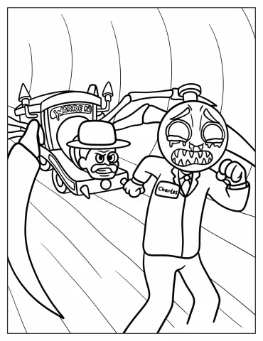 Reverse Role Choo Choo Warren Chasing Scared Charles Coloring Page