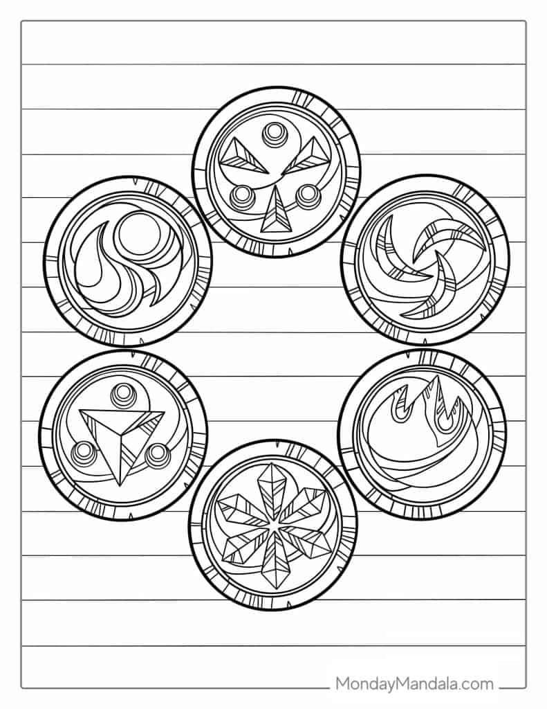 Zelda Medallions Coloring Page